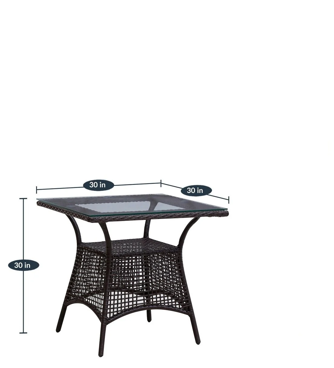 Dushtu Outdoor Patio Seating Set 4 Chairs and 1 Table Set (Dark Brown) - Image 7