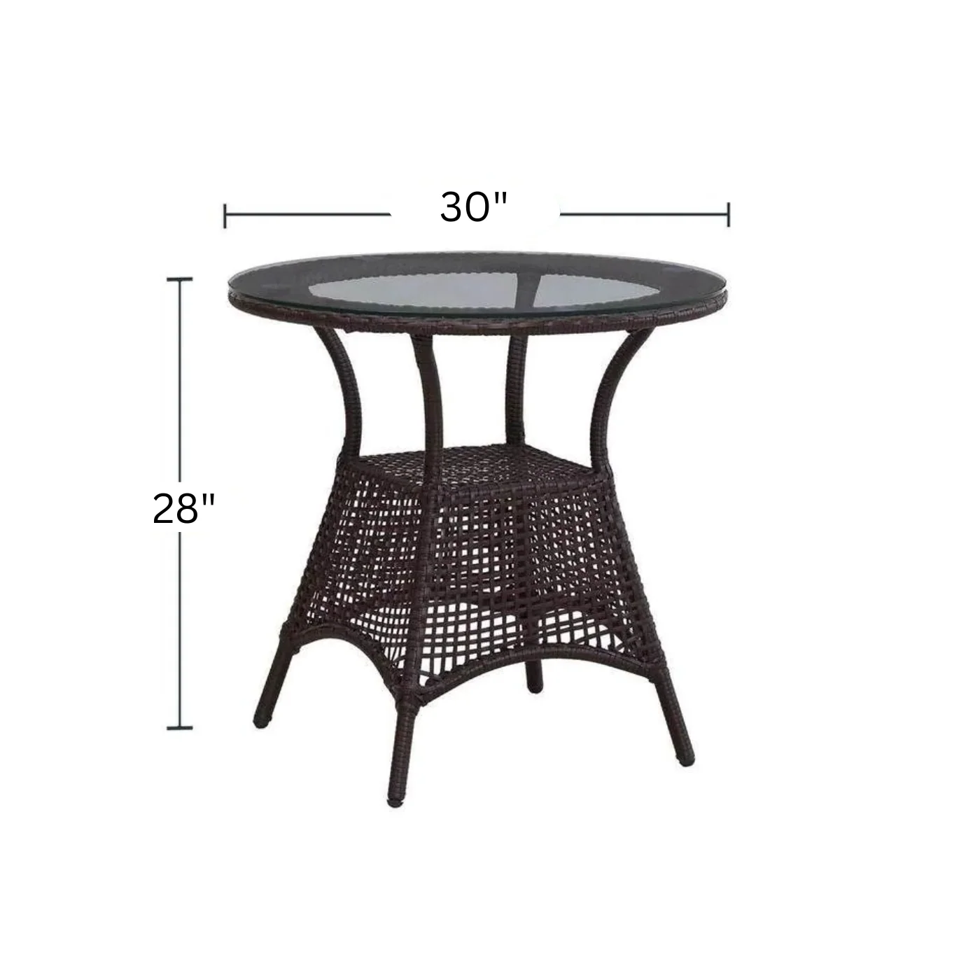 Moonpie Outdoor Patio Seating Set 4 Chairs and 1 Table Set (Dark Brown) - Image 10