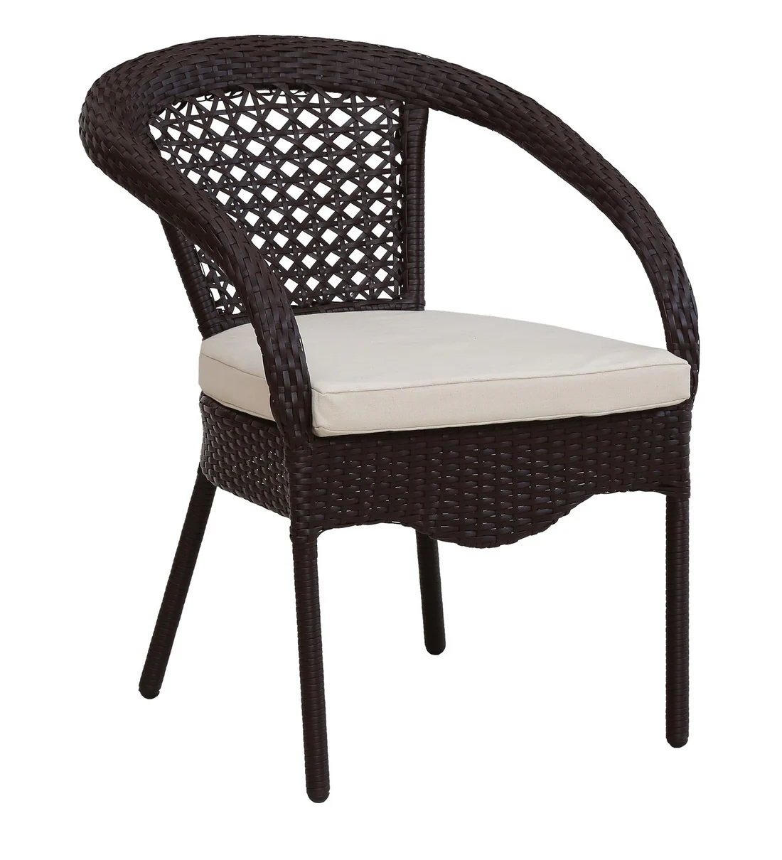 Moonpie Outdoor Patio Seating Set 4 Chairs and 1 Table Set (Dark Brown) - Image 5