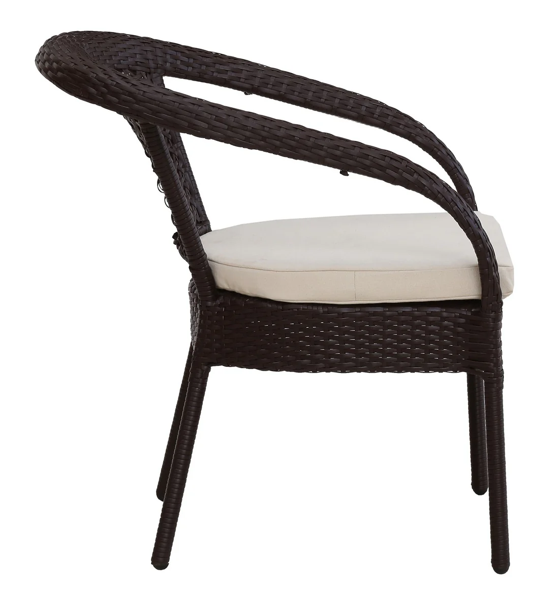 Moonpie Outdoor Patio Seating Set 4 Chairs and 1 Table Set (Dark Brown) - Image 6