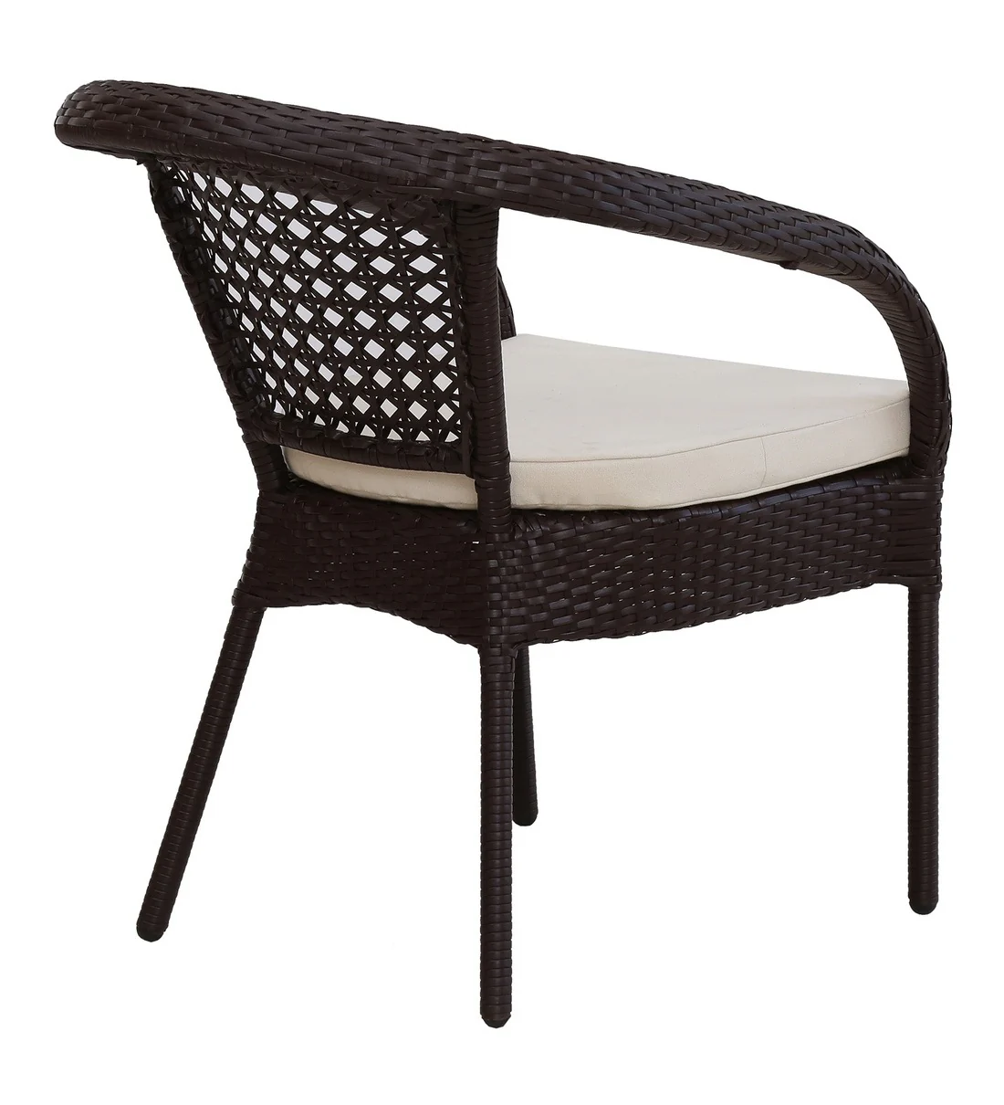 Moonpie Outdoor Patio Seating Set 4 Chairs and 1 Table Set (Dark Brown) - Image 7