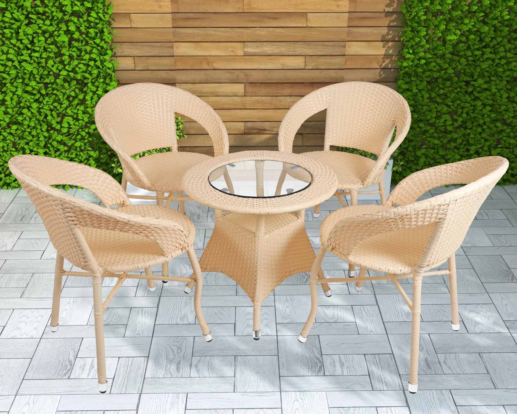 Boss Outdoor Patio Seating Set 4 Chairs and 1 Table Set - Image 11