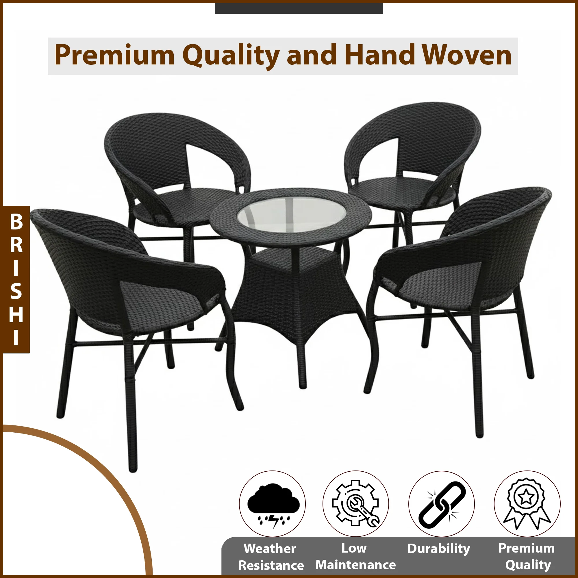Boss Outdoor Patio Seating Set 4 Chairs and 1 Table Set - Image 4