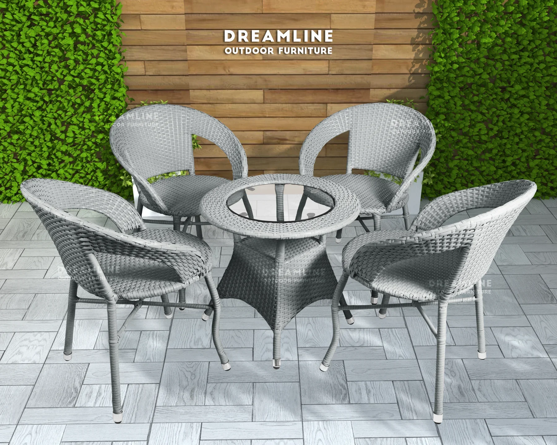 Boss Outdoor Patio Seating Set 4 Chairs and 1 Table Set - Image 8