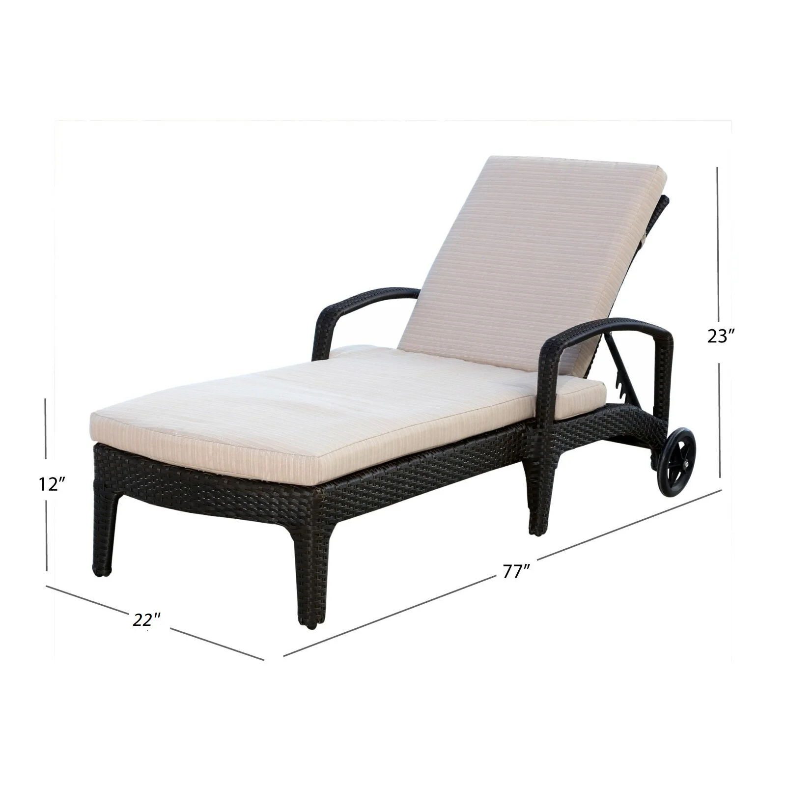 Brisk Outdoor Swimming Poolside Lounger (Black) - Image 6