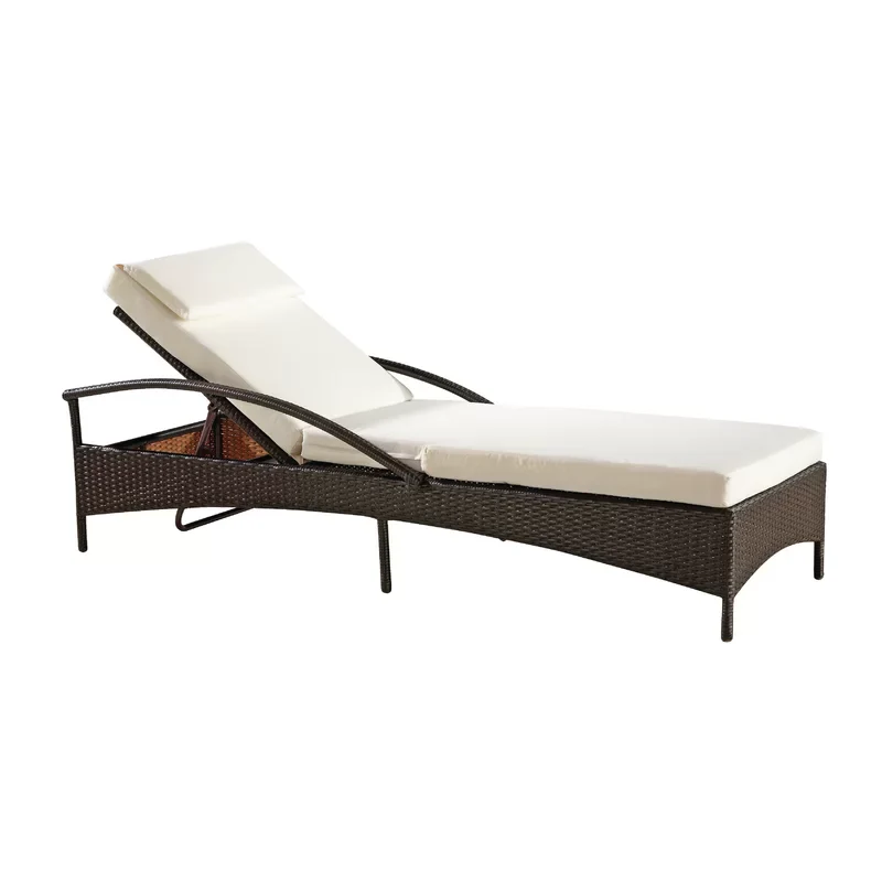 Decia Outdoor Swimming Poolside Lounger (Brown) - Image 2
