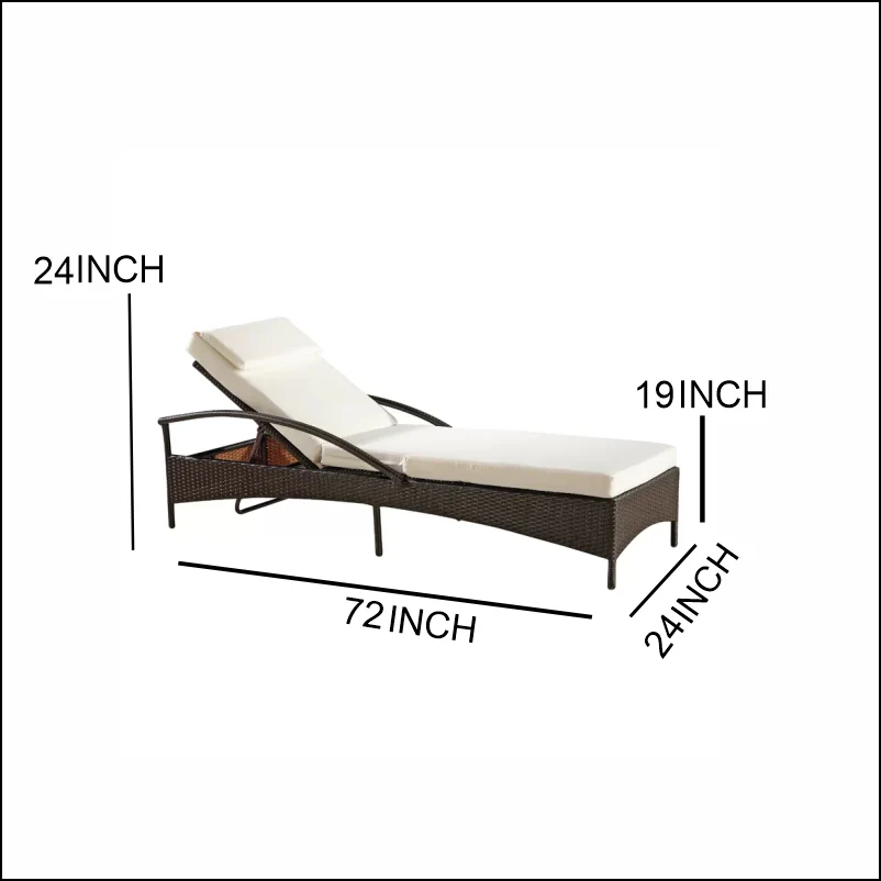 Decia Outdoor Swimming Poolside Lounger (Brown) - Image 4