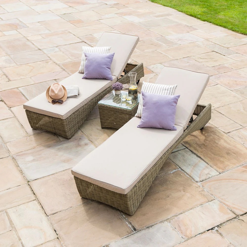 Lynet Outdoor Swimming Poolside Lounger  Set of 2 (Arabica) - Image 3