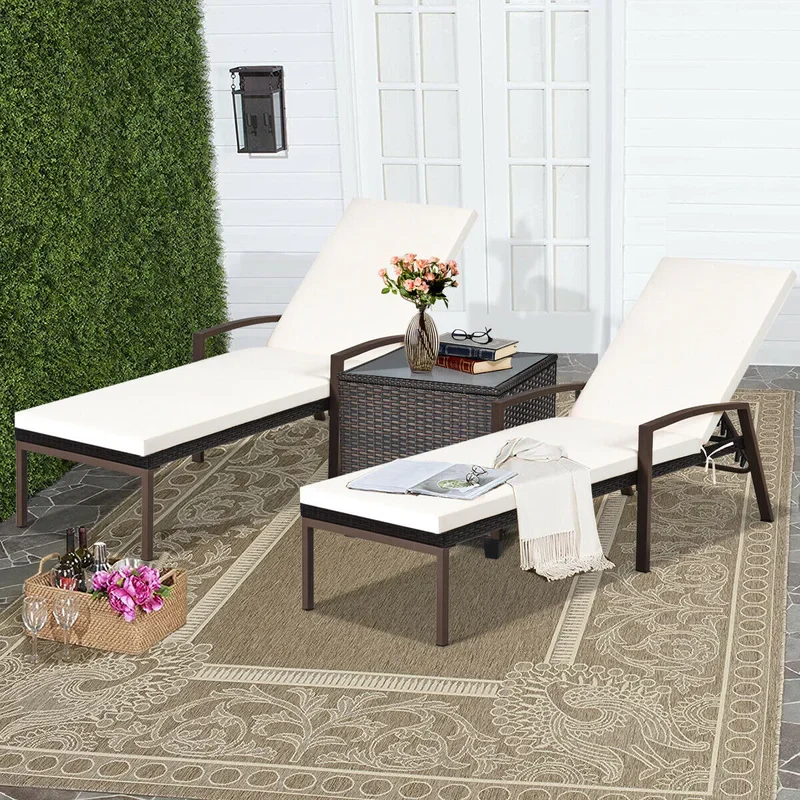 Nimble Outdoor Swimming Poolside Lounger Set of 2 (Brown) - Image 2