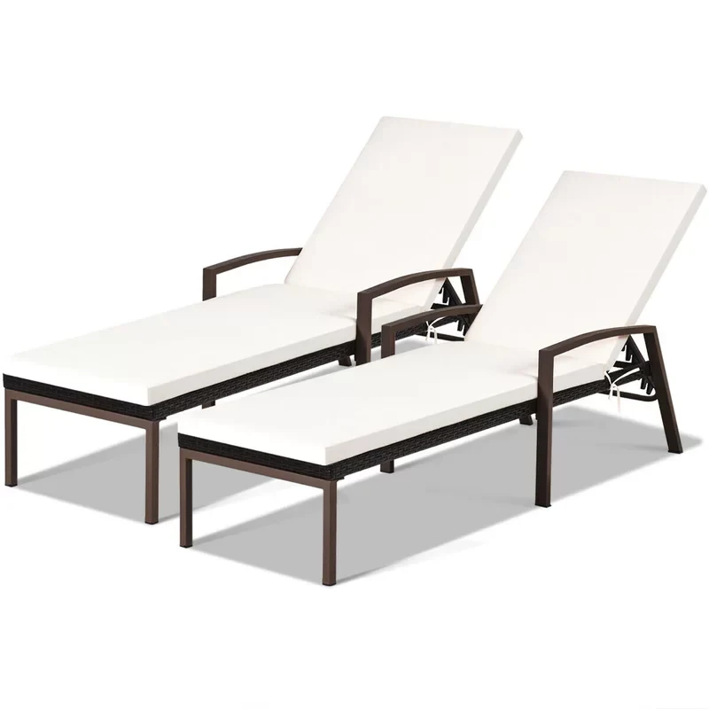 Nimble Outdoor Swimming Poolside Lounger Set of 2 (Brown) - Image 4
