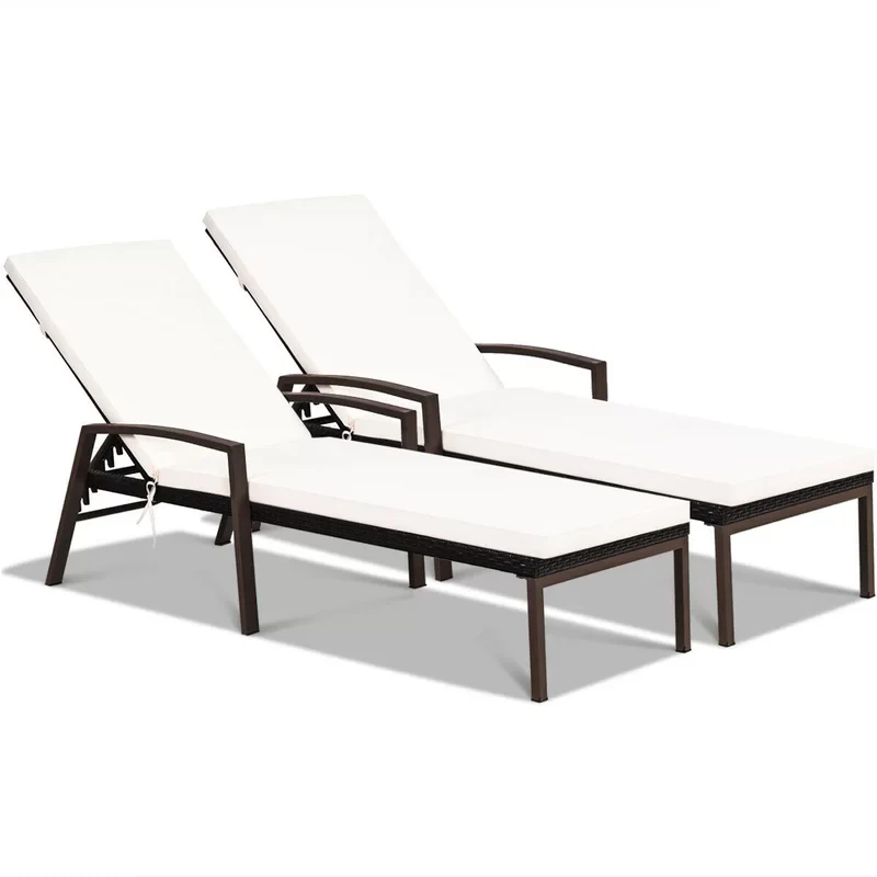Nimble Outdoor Swimming Poolside Lounger Set of 2 (Brown) - Image 5