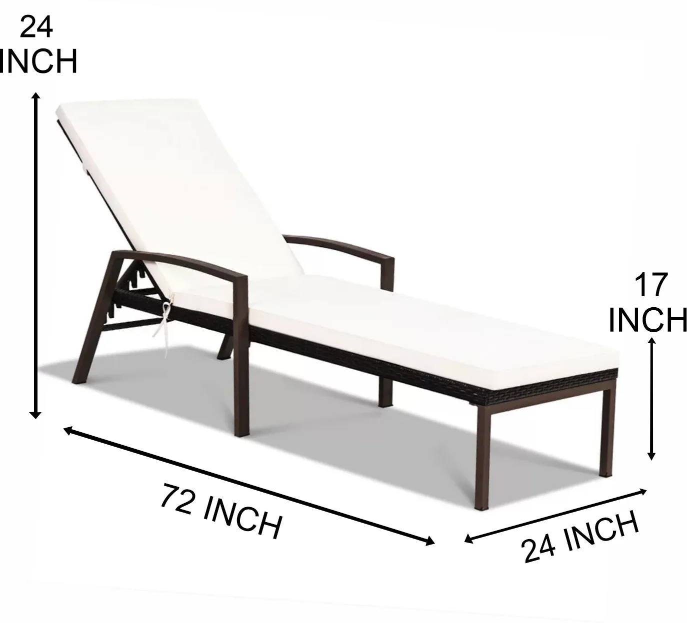 Nimble Outdoor Swimming Poolside Lounger Set of 2 (Brown) - Image 6