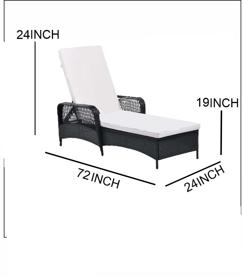 Amaze Outdoor Swimming Poolside Lounger Set of 2 (Black) - Image 5