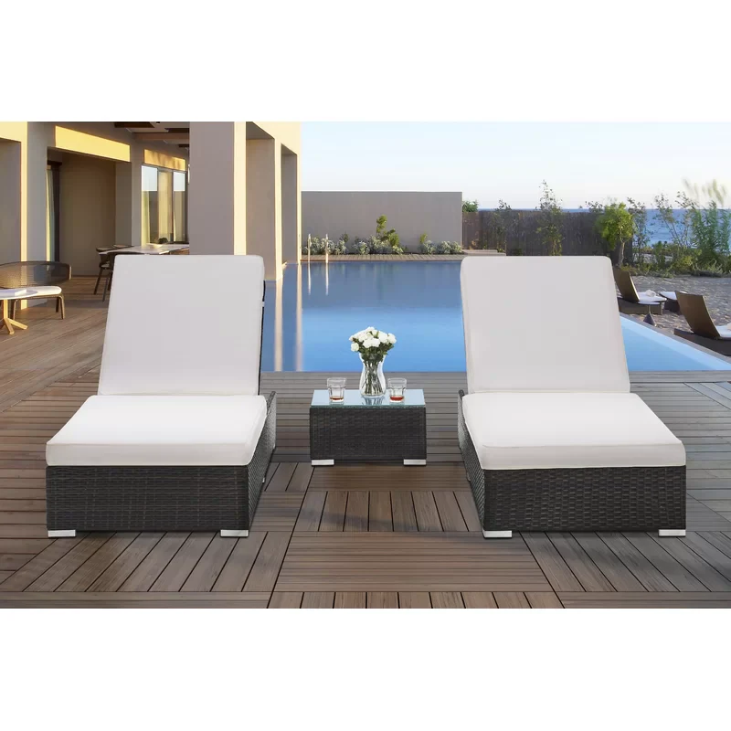 Brezzy Outdoor Swimming Poolside Lounger Set of 2 (Dark Brown) - Image 3