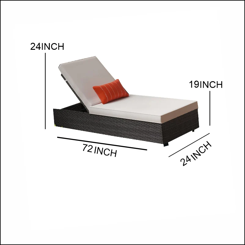 Brezzy Outdoor Swimming Poolside Lounger Set of 2 (Dark Brown) - Image 5