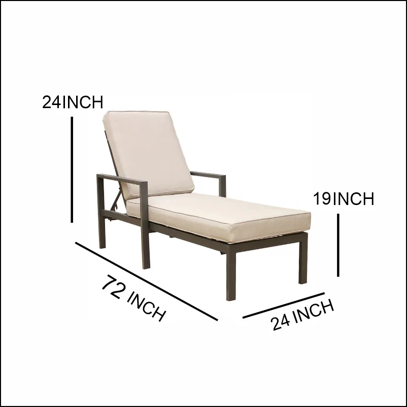 Aura Outdoor Swimming Poolside Lounger Set of 2 (Brown) - Image 4