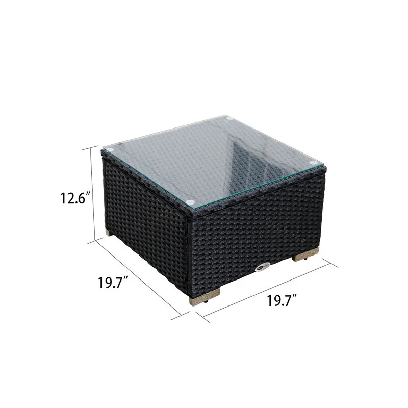 Begin Outdoor Swimming Poolside Lounger (Set of 2) With Side Table (Black) - Image 4