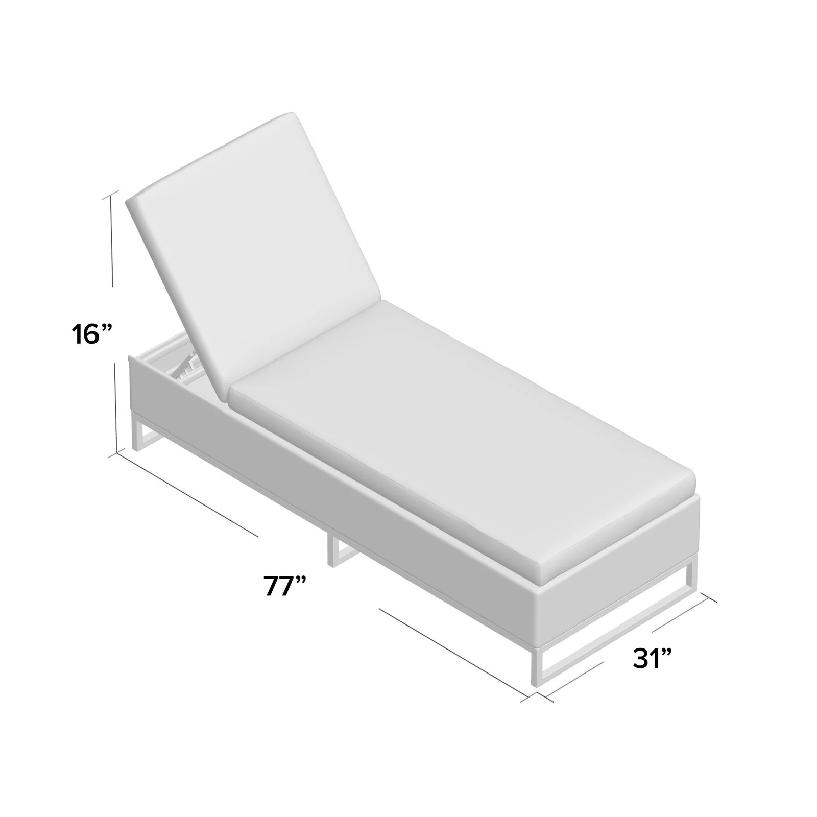 Navi Outdoor Swimming Poolside Lounger With (Set of 2 ) (White) - Image 3