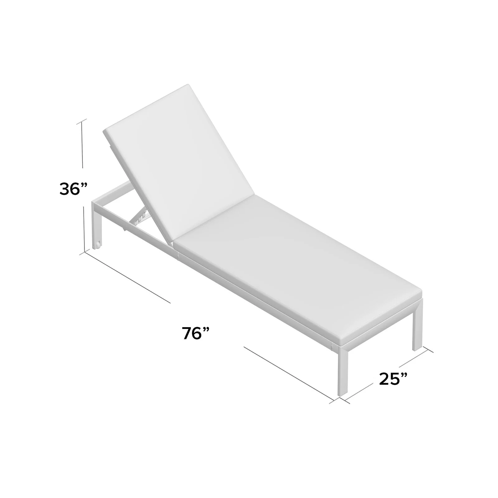 Bright Outdoor Swimming Poolside Lounger With  1 Side Table (White) - Image 4