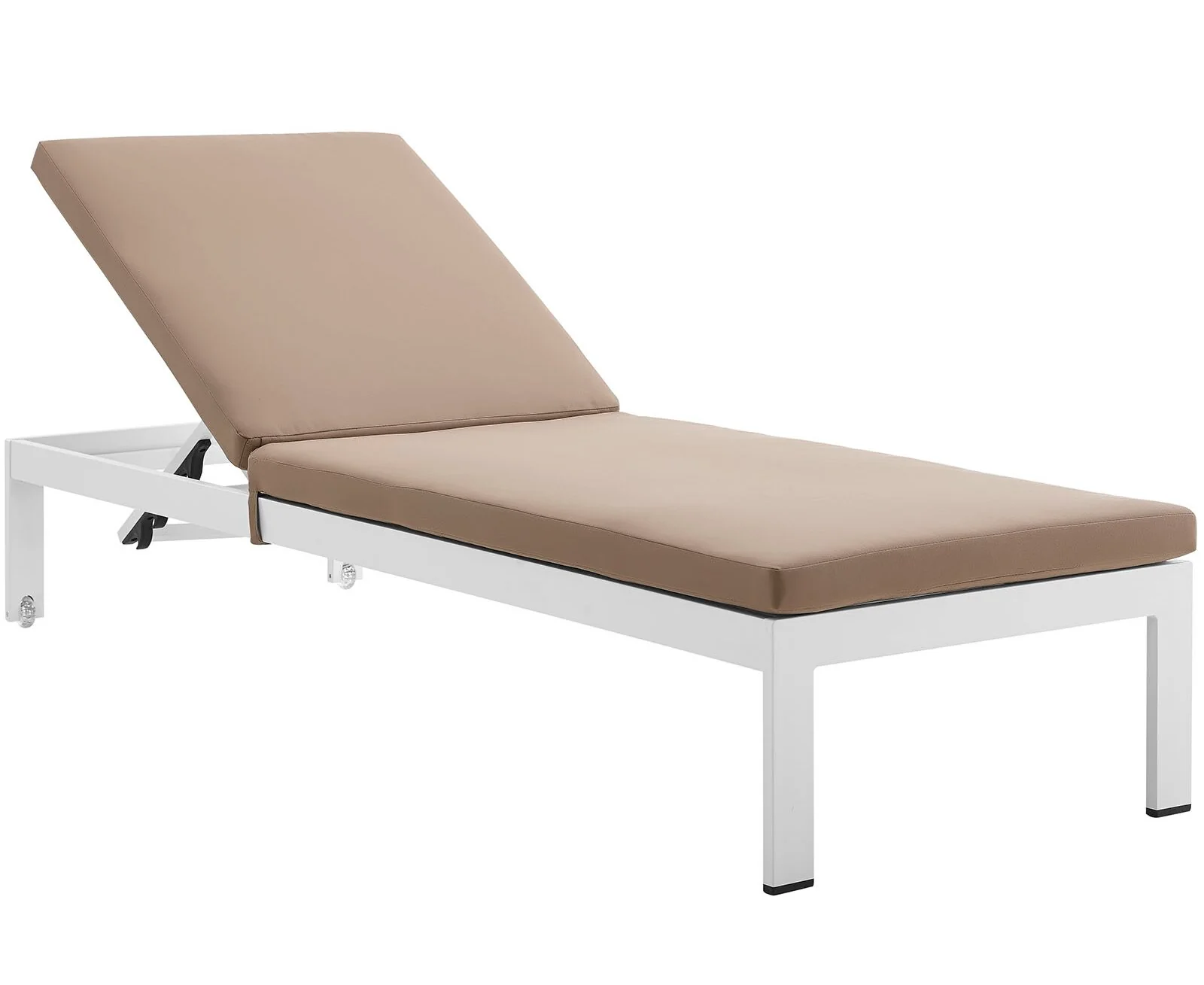 Bright Outdoor Swimming Poolside Lounger With  1 Side Table (White) - Image 5