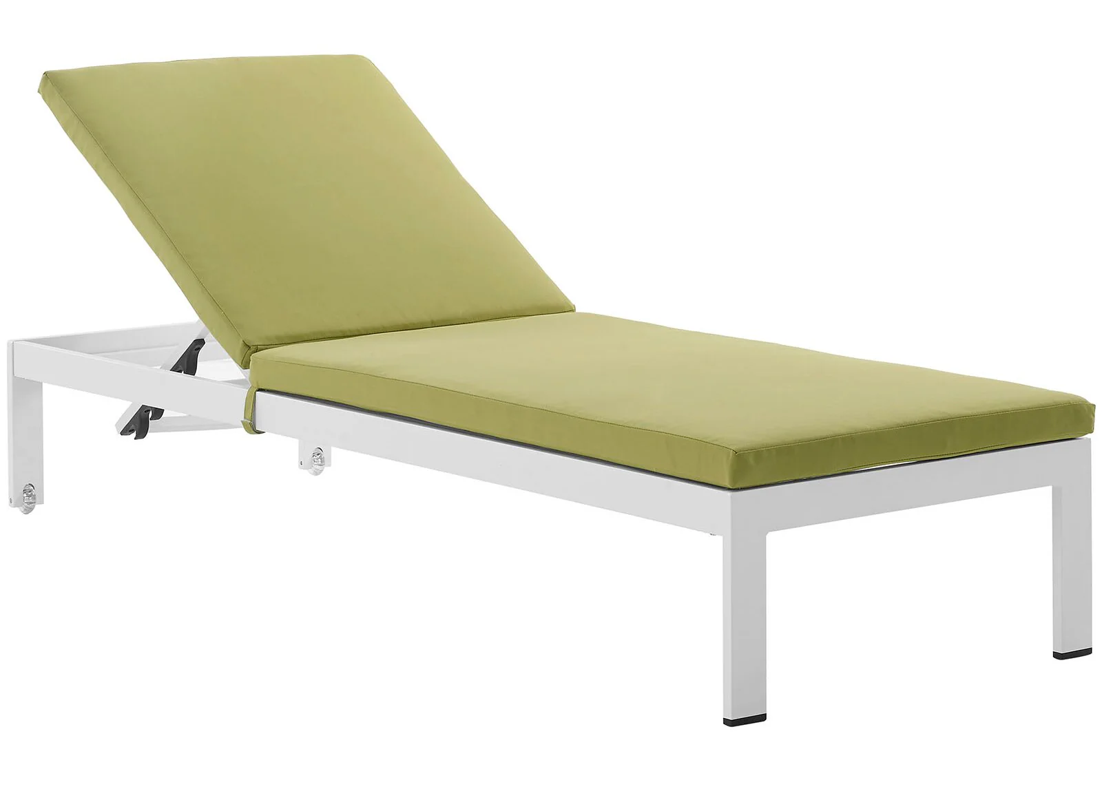 Bright Outdoor Swimming Poolside Lounger With  1 Side Table (White) - Image 6