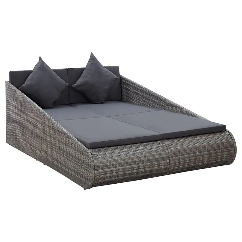 Sylvana Outdoor Poolside Sunbed With Cushion Daybed (Grey) - Image 2