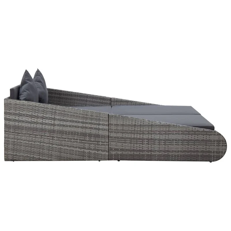 Sylvana Outdoor Poolside Sunbed With Cushion Daybed (Grey) - Image 3