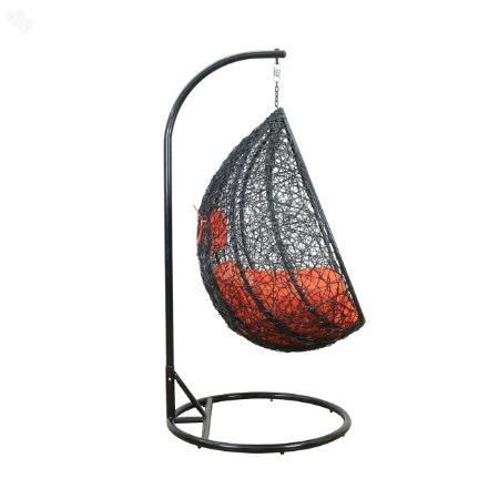 Santa Single Seater Hanging Swing With Stand For Balcony , Garden Swing (Dark Brown) - Image 3