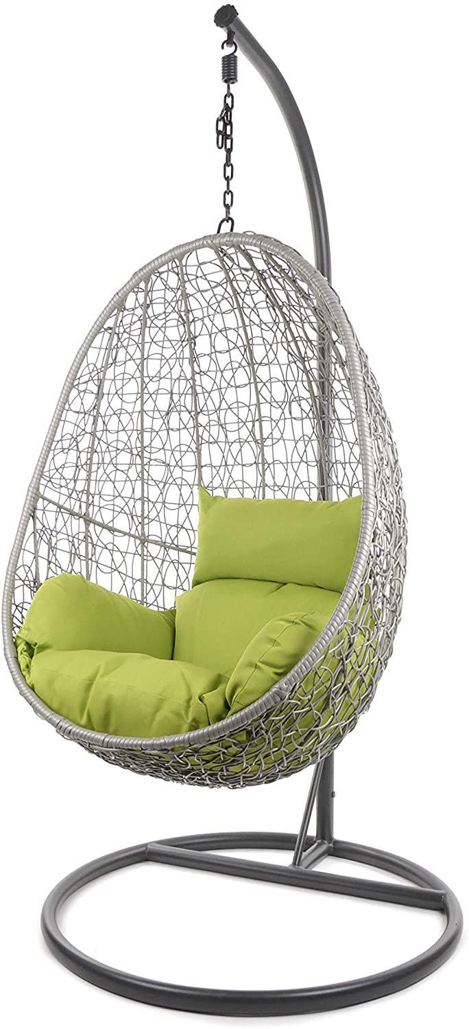 Calabresi Single Seater Hanging Swing With Stand For Balcony , Garden Swing (Dark Grey) - Image 5