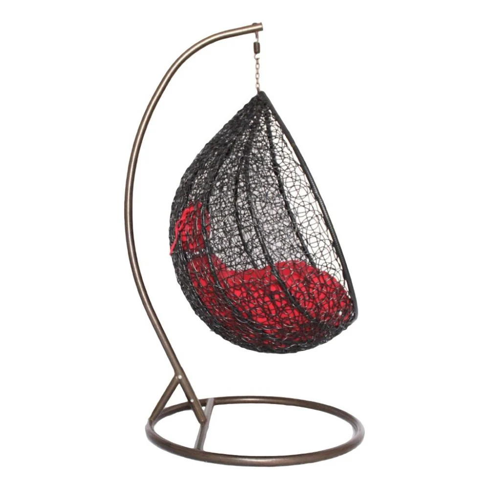 Eneide Single Seater Hanging Swing With Stand For Balcony , Garden Swing (Dark Brown) - Image 3
