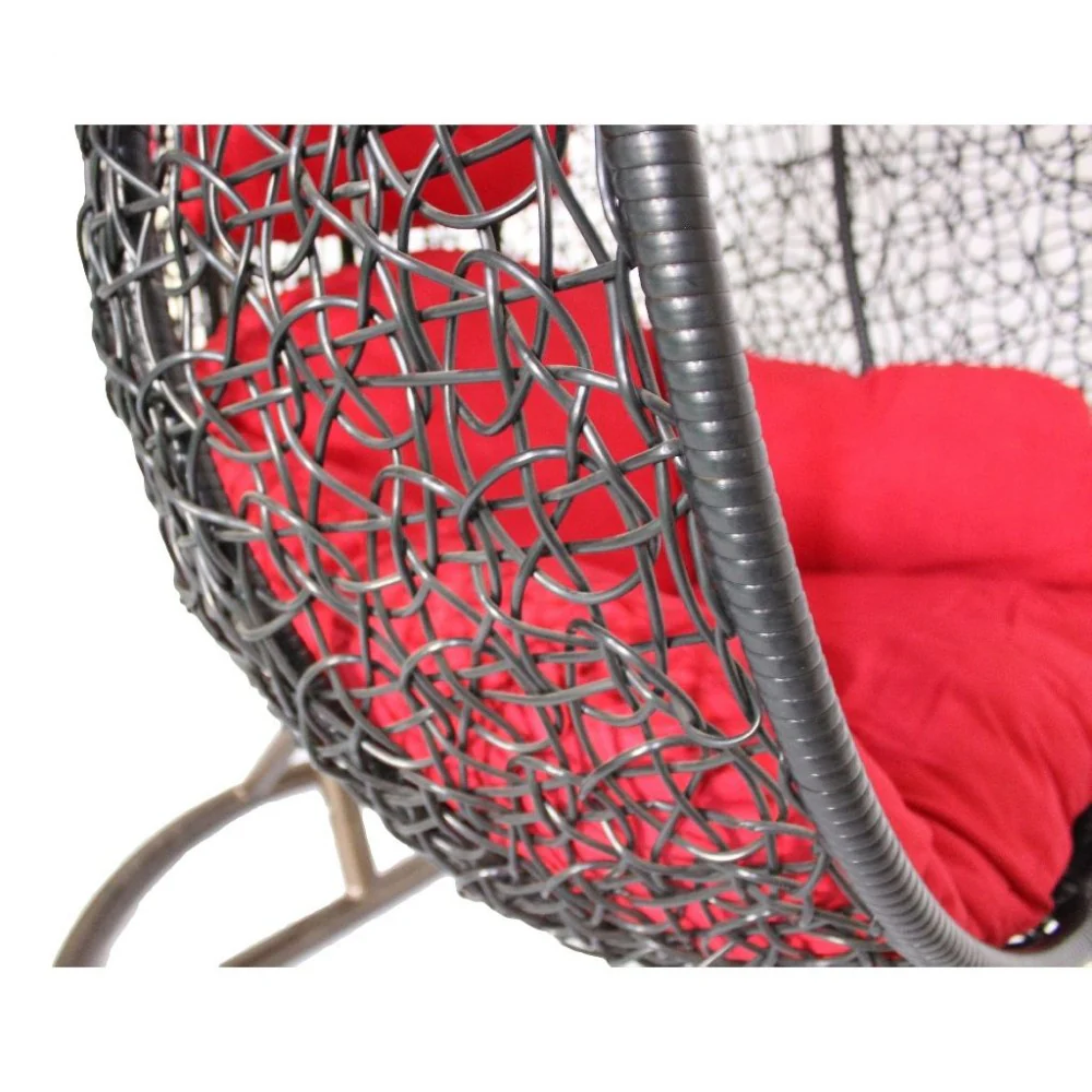 Eneide Single Seater Hanging Swing With Stand For Balcony , Garden Swing (Dark Brown) - Image 4