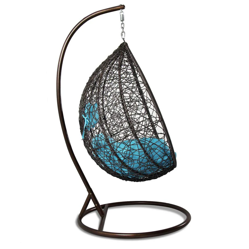 Celestino Single Seater Hanging Swing With Stand For Balcony , Garden Swing (Black) - Image 3