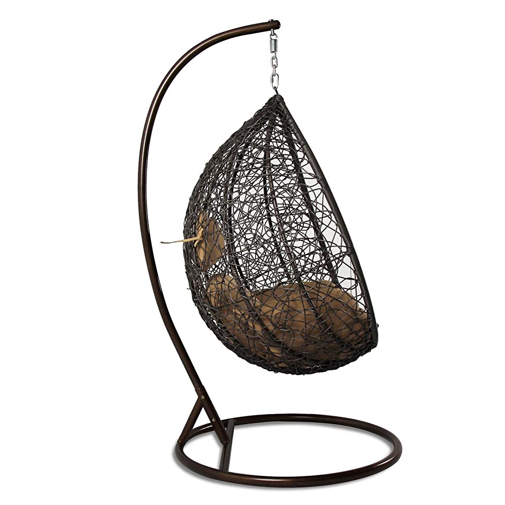Mele Single Seater Hanging Swing With Stand For Balcony , Garden Swing (Black) - Image 3