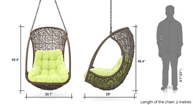 Bianchi Single Seater Hanging Swing Without Stand For Balcony , Garden Swing (Dark Brown ) - Image 11