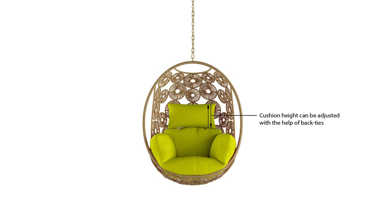Clemente Single Seater Hanging Swing Without Stand For Balcony , Garden Swing (Honey) - Image 4