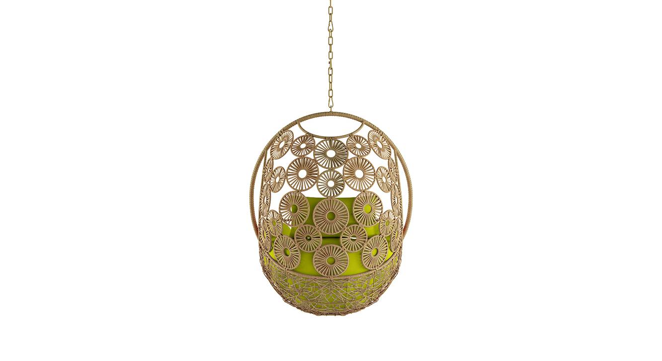 Clemente Single Seater Hanging Swing Without Stand For Balcony , Garden Swing (Honey) - Image 5