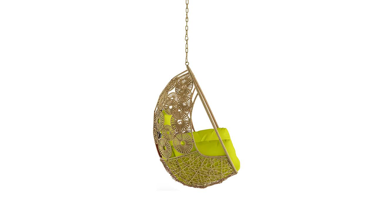 Clemente Single Seater Hanging Swing Without Stand For Balcony , Garden Swing (Honey) - Image 6