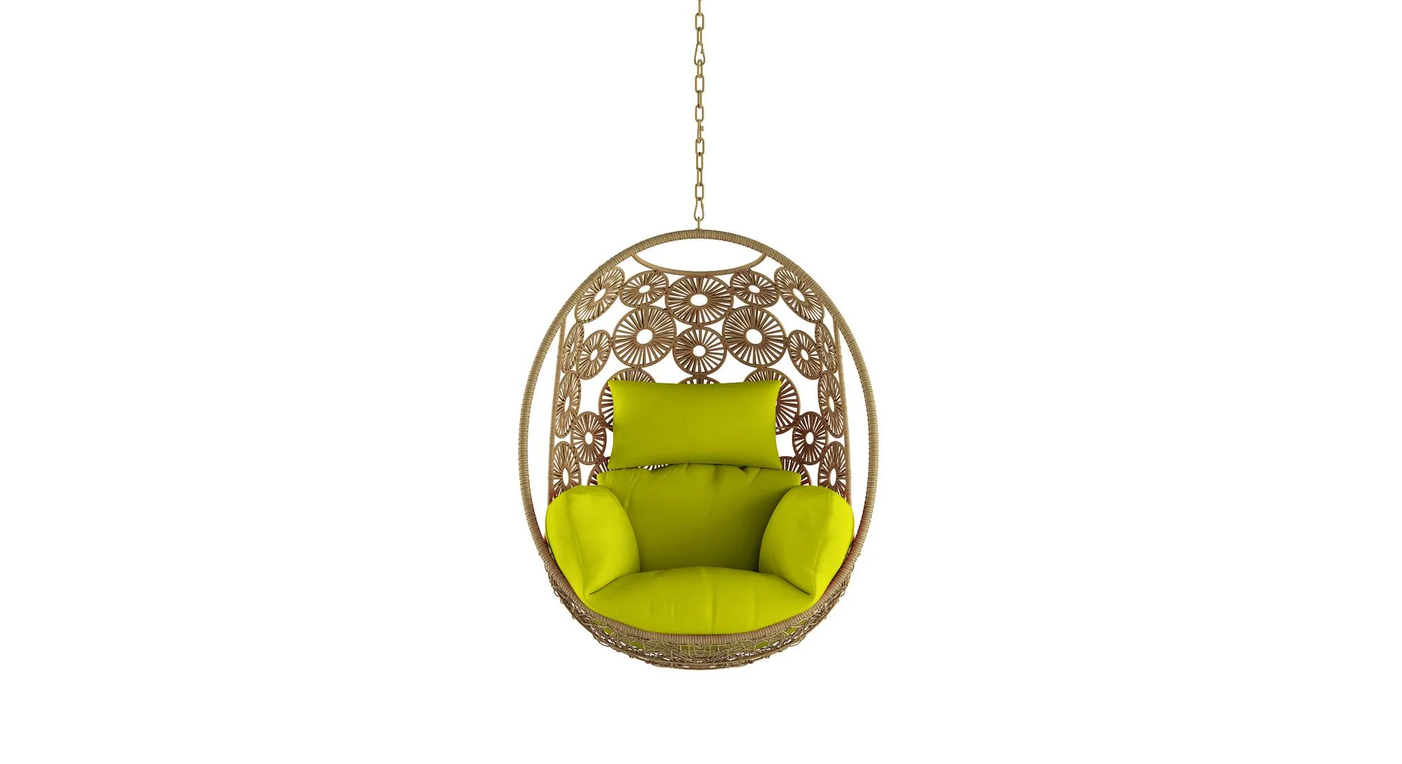 Clemente Single Seater Hanging Swing Without Stand For Balcony , Garden Swing (Honey) - Image 8