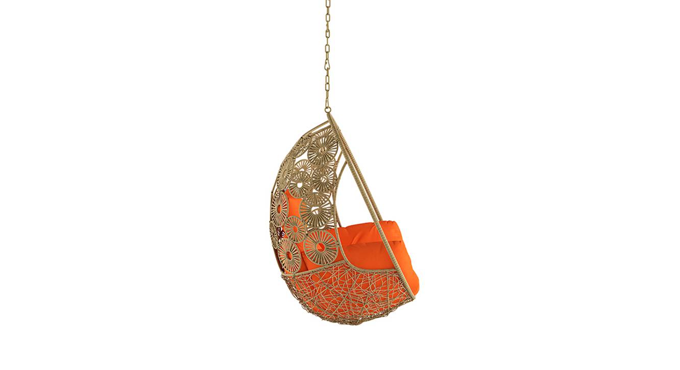 Luoni Single Seater Hanging Swing Without Stand For Balcony , Garden Swing (Honey) - Image 3