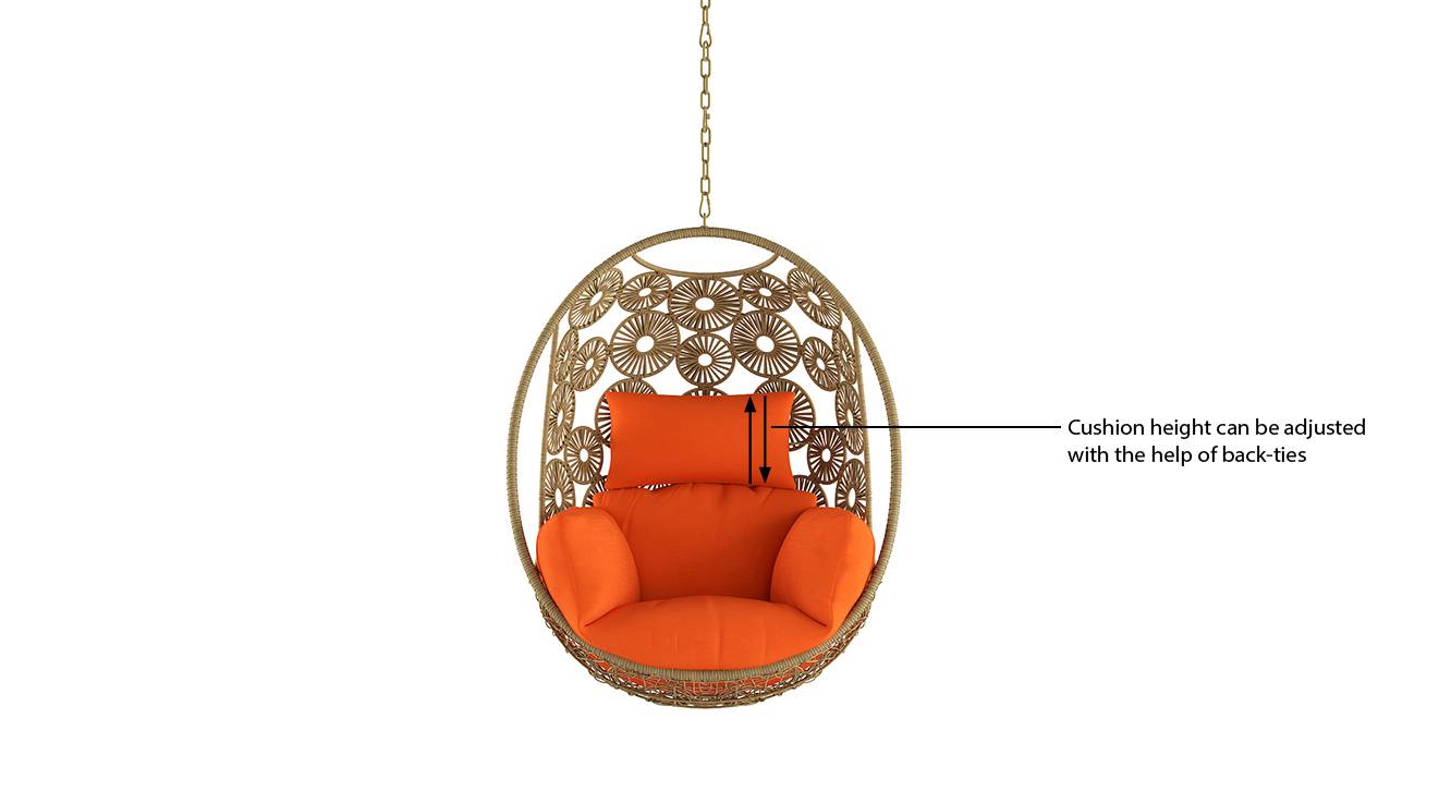 Luoni Single Seater Hanging Swing Without Stand For Balcony , Garden Swing (Honey) - Image 5