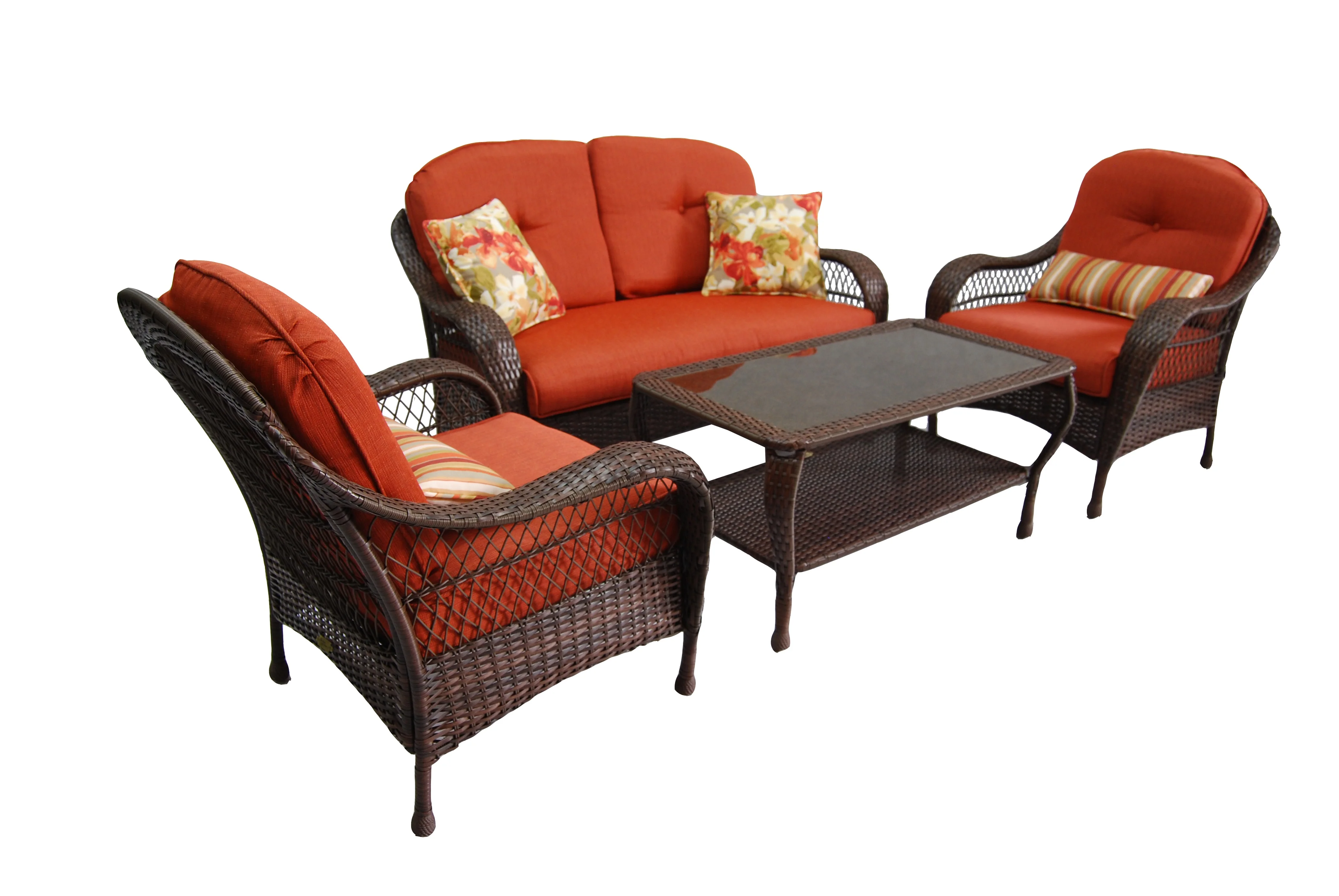 Dona Outdoor Sofa Set 2 Seater, 2 Single seater and 1 Center Table (Dark Brown) - Image 2