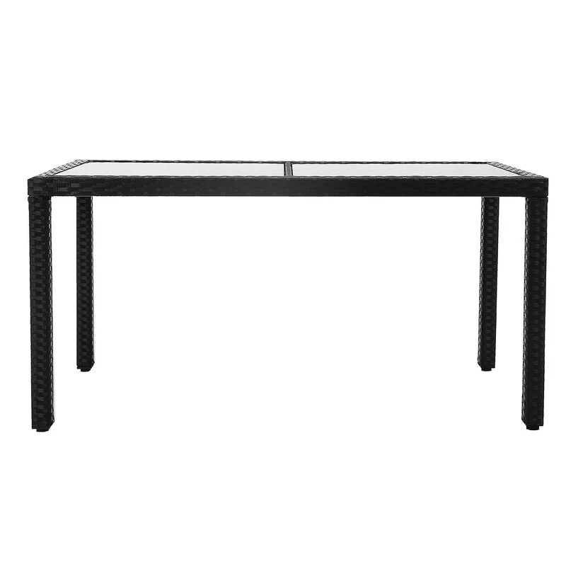 Palermo Outdoor Patio Dining Set 6 Chairs and 1 Table (Black) - Image 4