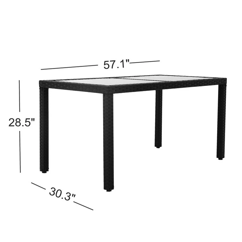 Palermo Outdoor Patio Dining Set 6 Chairs and 1 Table (Black) - Image 5
