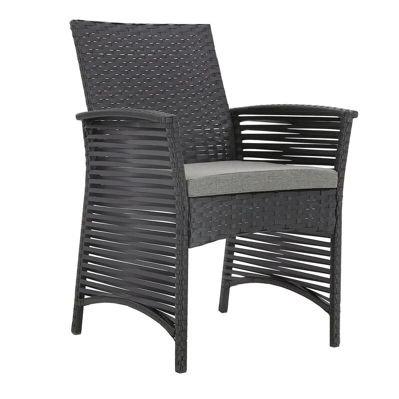 Palermo Outdoor Patio Dining Set 6 Chairs and 1 Table (Black) - Image 6
