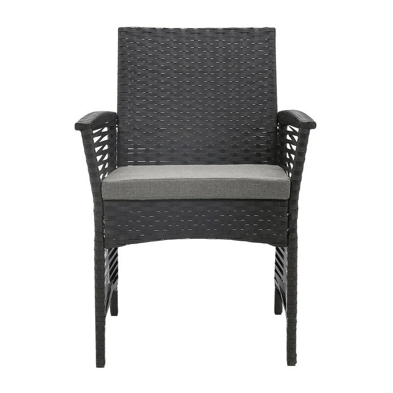 Palermo Outdoor Patio Dining Set 6 Chairs and 1 Table (Black) - Image 8