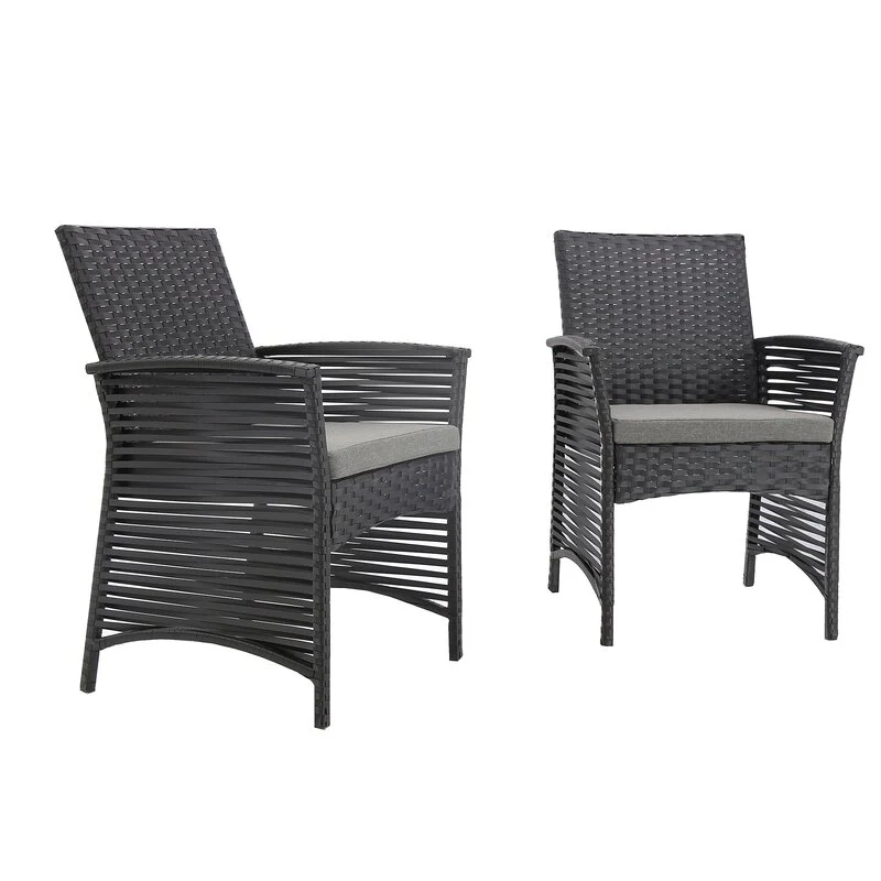 Palermo Outdoor Patio Dining Set 6 Chairs and 1 Table (Black) - Image 9