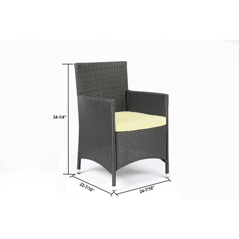 Lombardo Outdoor Patio Dining Set 6 Chairs and 1 Table (Black) - Image 5
