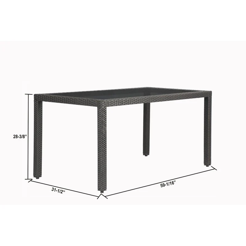 Lombardo Outdoor Patio Dining Set 6 Chairs and 1 Table (Black) - Image 6