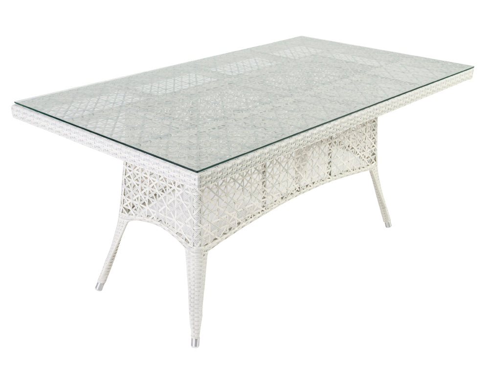 Lodovico Outdoor Patio Dining Set 6 Chairs and 1 Table (Pearl white) - Image 3