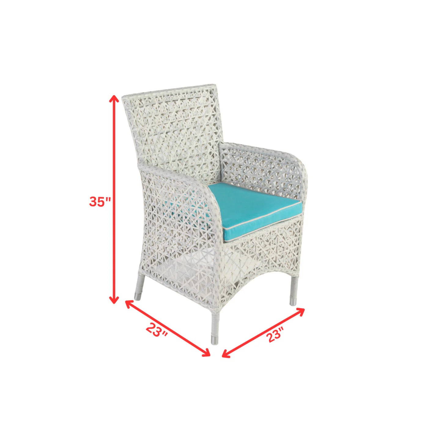 Lodovico Outdoor Patio Dining Set 6 Chairs and 1 Table (Pearl white) - Image 4